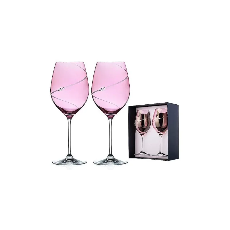 Diamante Silhouette Pink poháre na víno 470 ml 2 ks