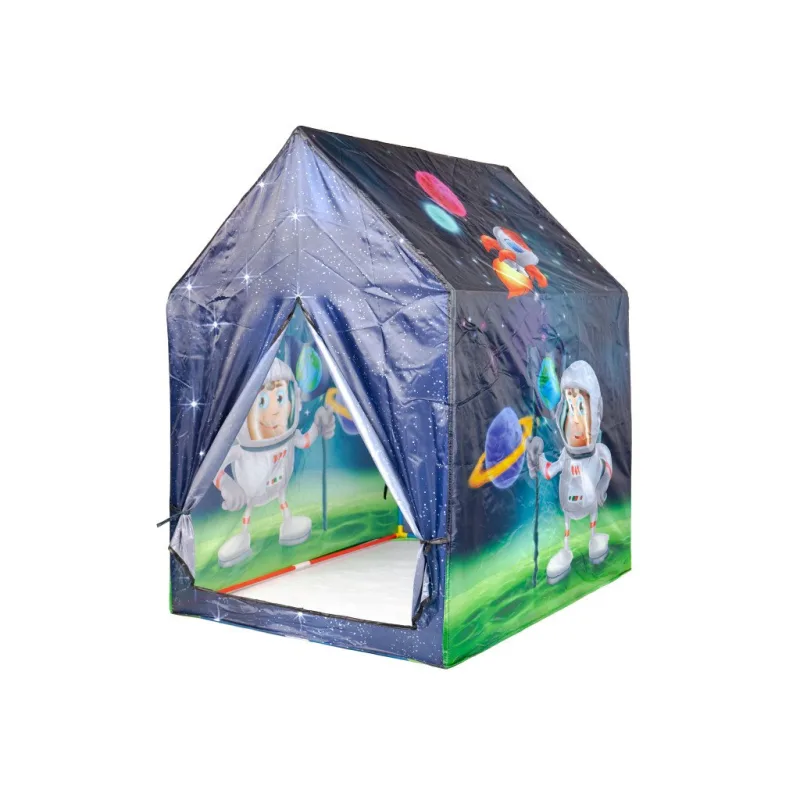 Detský hrací stan IPLAY – domček s vesmírnym motívom, farebný (95×72×102 cm)