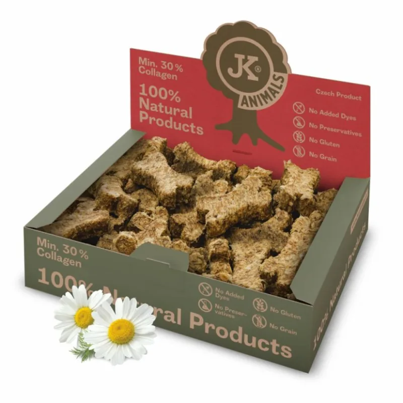 JK ANIMALS Mini mäsová kosť natural s harmančekom (0,5 %), 1kg