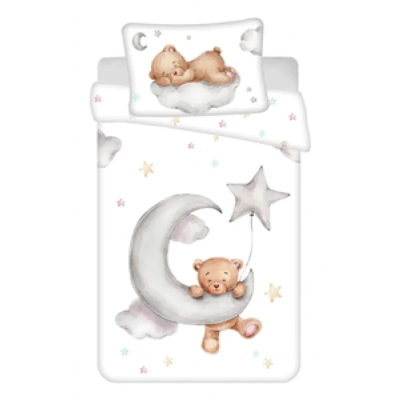 Posteľné obliečky Macko na mesiačiku - do postieľky
