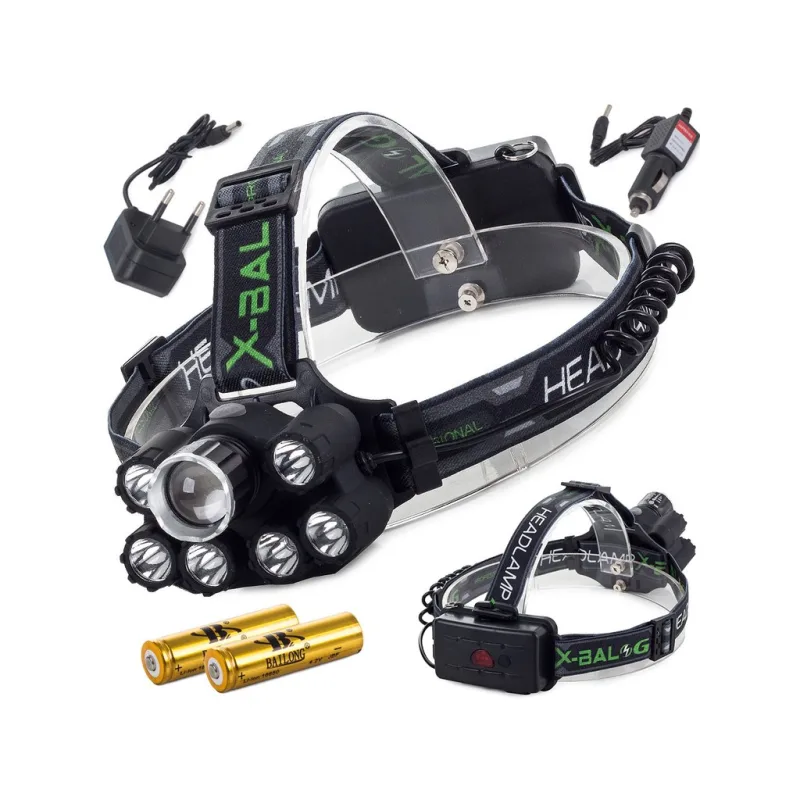 Hlavová baterka bailong cree xm-l t6 7 x led uv
