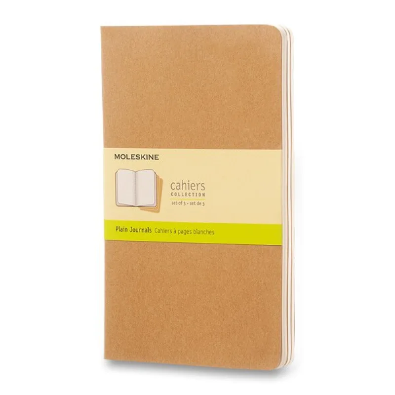 Sešity Moleskine Cahier - L, čistý, 3 ks, karton