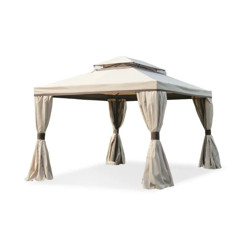 Záhradný pavilón s moskytiérou a závesmi Valencia 3x4m kremowy Garden Point