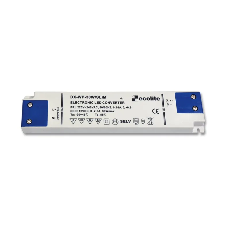 El. trafo 230V-12V, 2.5A, 30W, 1,6mm, IP20
