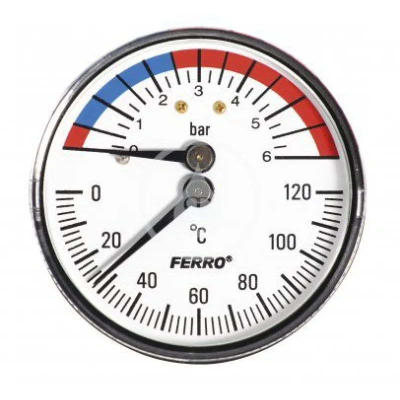 Novaservis  - Termomanometer 63 mm 1/2" axiálny 0-6 bar