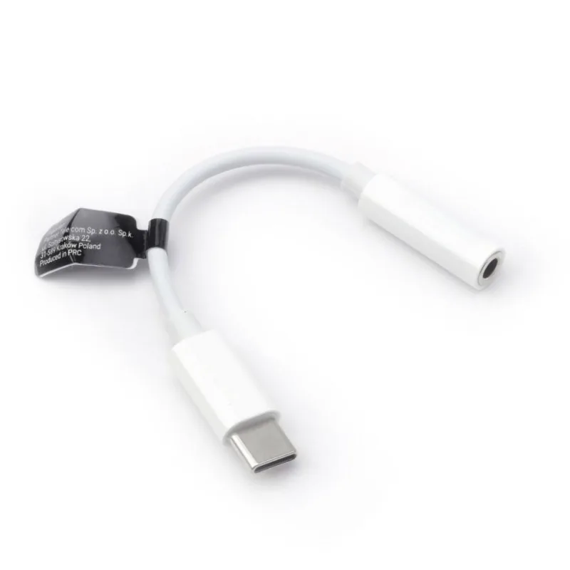 Adaptér AUX typu C (male) na Jack 3,5 mm (female) Box White