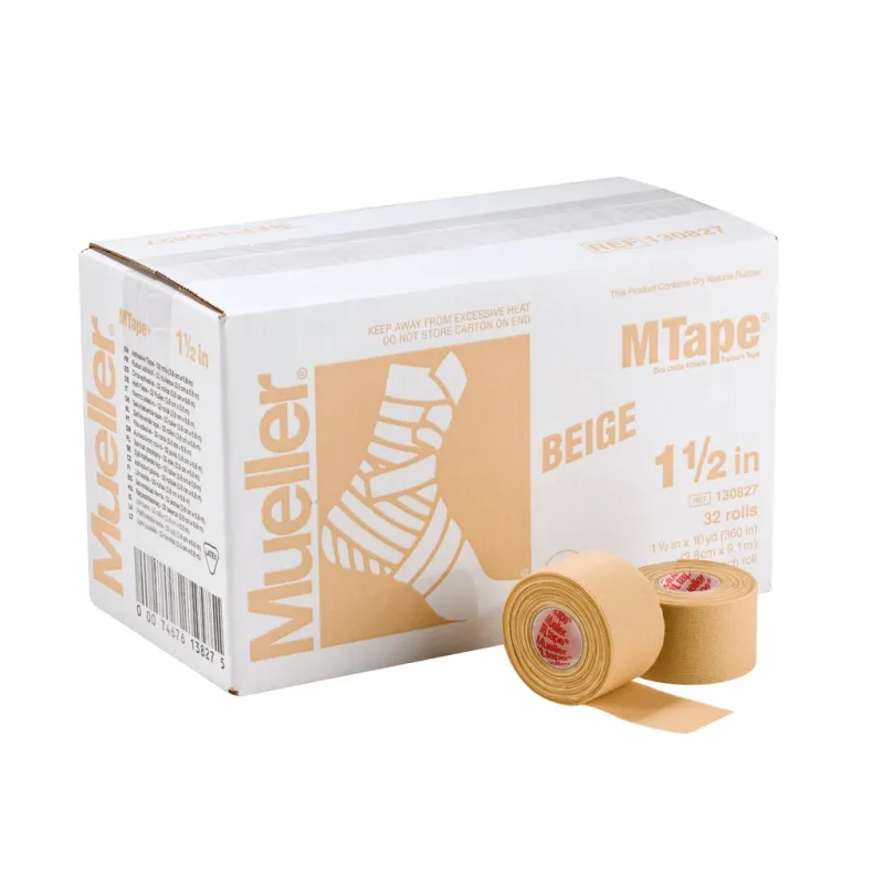 Mueller MTape® Team Colors, fixačná tejpovacia páska 3,8cm, béžová, 32 ks  + Darček k nákupu podľa vášho výberu