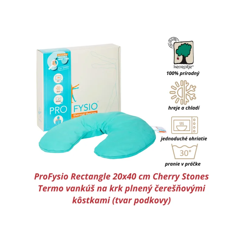 ProFysio Termo Vankúš na krk 20x40 cm čerešňové kôstky