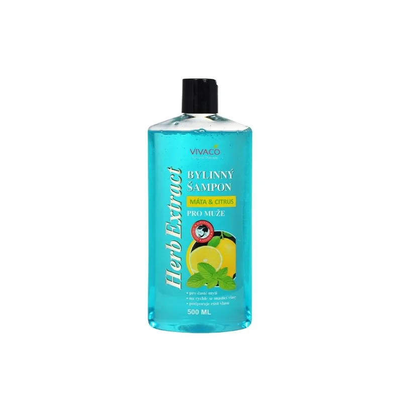 Šampón pre mužov Mäta a citrus HERB EXTRACT 500 ml