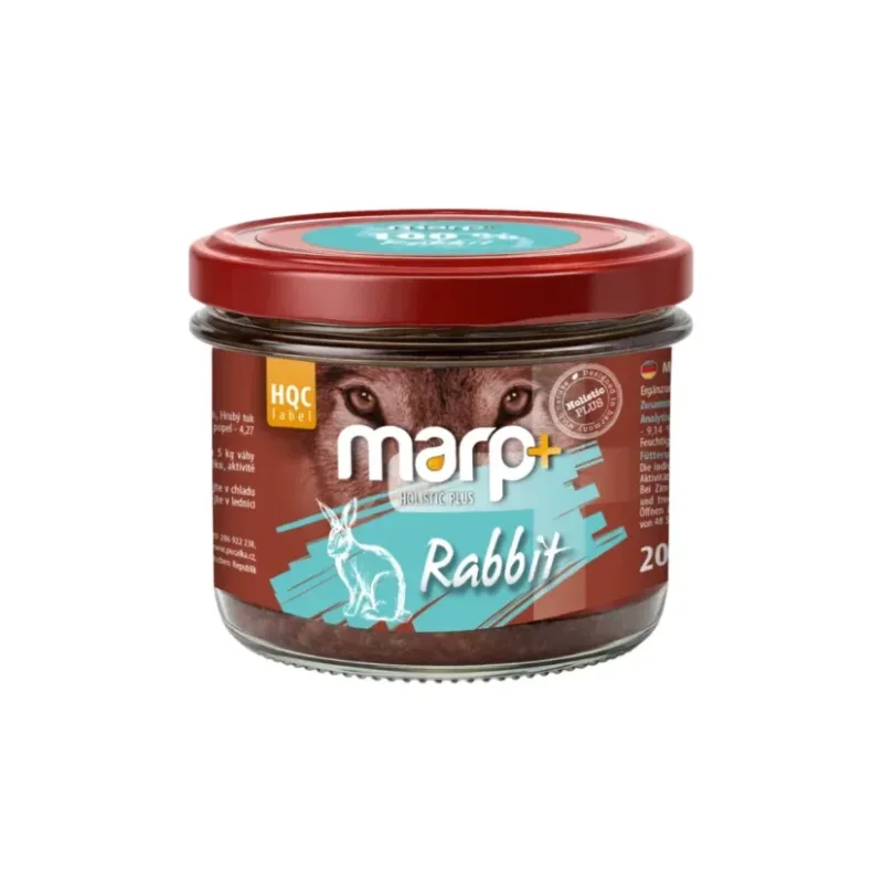 Marp konzerva pre psov 100% Králik v skle 200g
