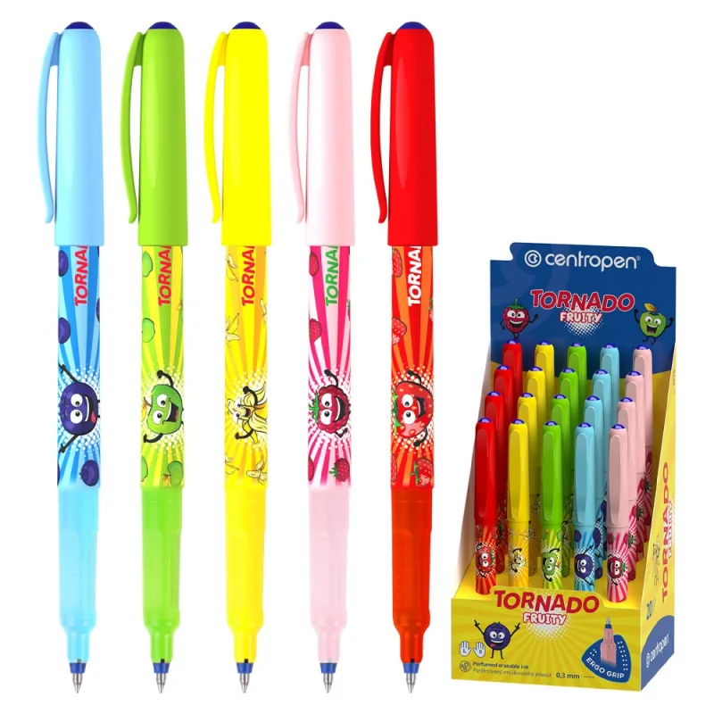 Pero guľôčkové CENTROPEN 2675 Tornado Fruity - modrá náplň /1ks