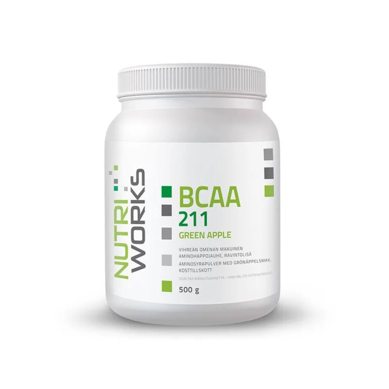 NUTRIWORKS BCAA 2:1:1, Jablko, 500 g