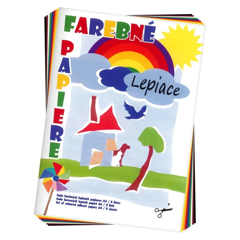 Zložka farebného papiera A4 8 listov - samolepiace