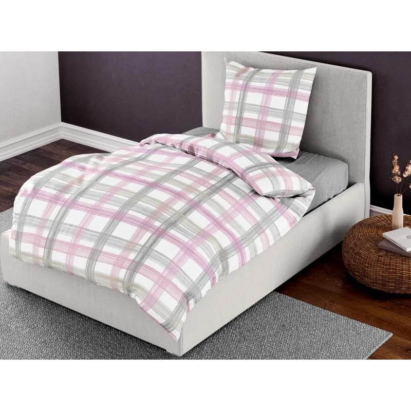 Bierbaum krepová obliečka 6958 Nika 140x200/70x90 cm - ružová