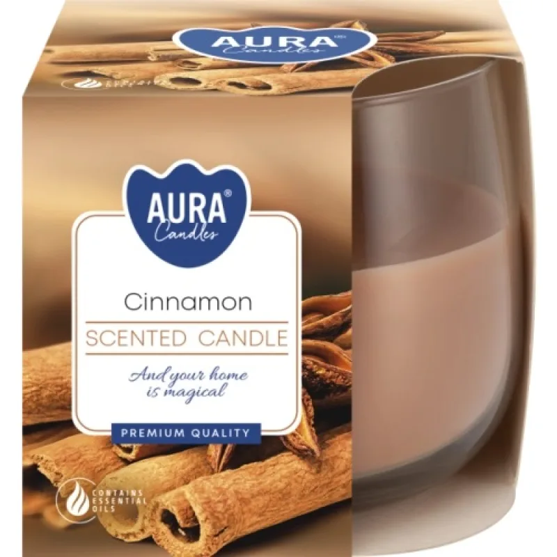Aura Bispol Cinnamon vonná sviečka 130g - Tvoja drogéria