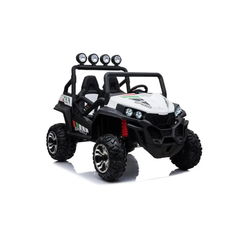 Elektrické autíčko LEAN CARS Buggy S2588 12V biele – terénnik 4x4 s diaľkovým ovládaním a Bluetooth