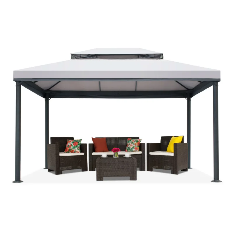 Sivý záhradný pavilón Valencia 3x4 m Garden Point