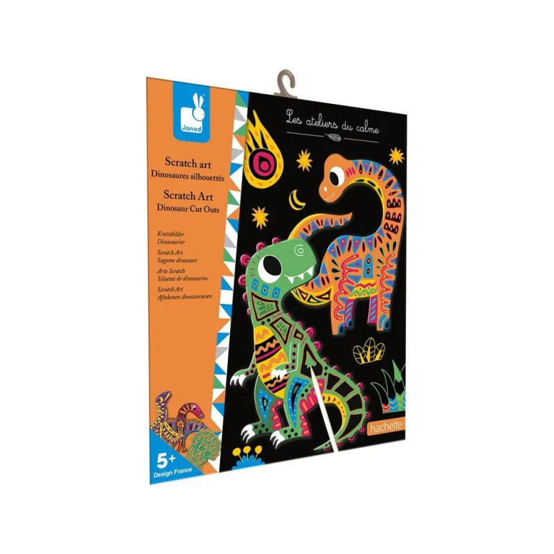 Janod Atelier vyškrabovacie obrázky Dinosaury Sada Mini 5+