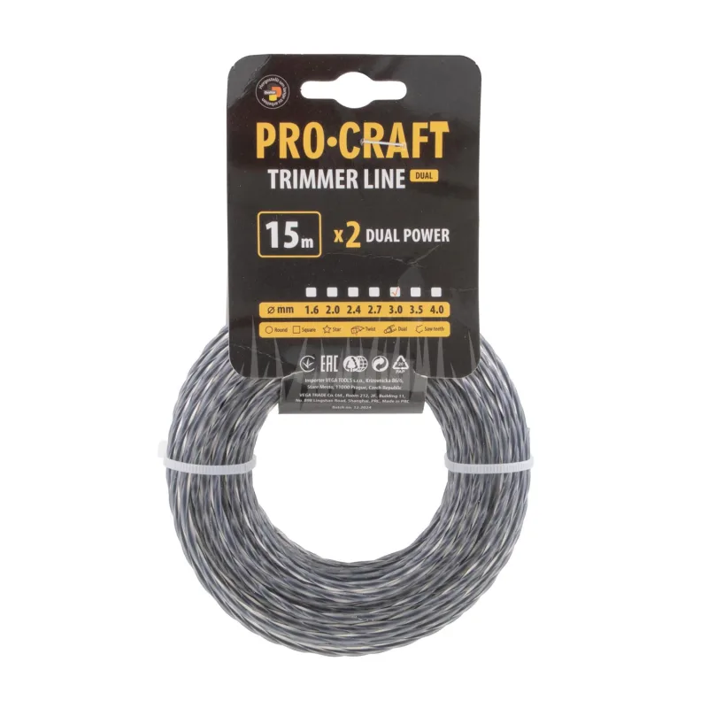 Rezacia struna (s výstužou) (3 mm) (15 m) špirála PROCRAFT | SP/J-3/15