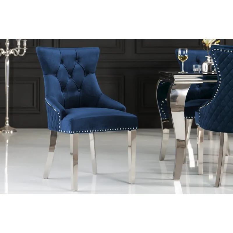 Elegantní čalouněná židle - Castle Deluxe, modrá
