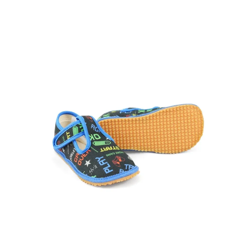 Detské Barefoot Papuče Beda Play Wide – Blue