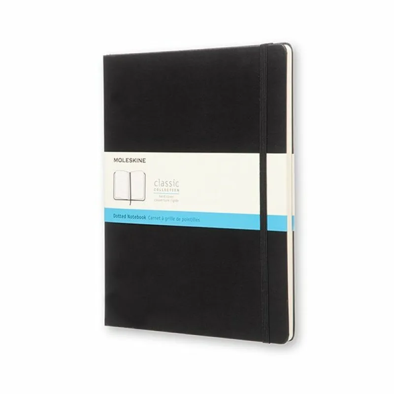 Zápisník Moleskine - tvrdé desky - XL, tečkovaný, černý