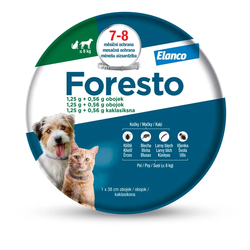 Foresto obojek pro malé psy a kočky do 8kg 38cm