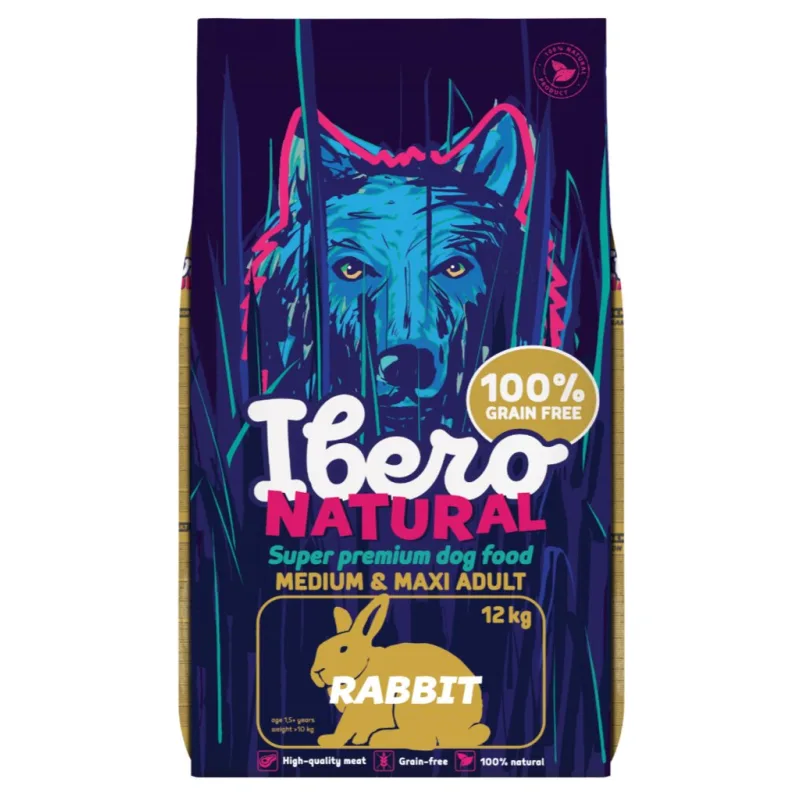 Natural Grain-free Krmivo pre psy Adult, Rabbit, 12 kg IBERO 1006041