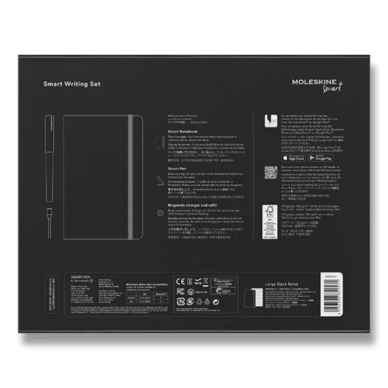 Zápisník a pero Moleskine Smart Writing - zápisník linajkový, L