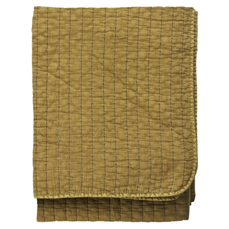 Prešívaný prehoz Mustard gold / Grey  130 × 180 cm