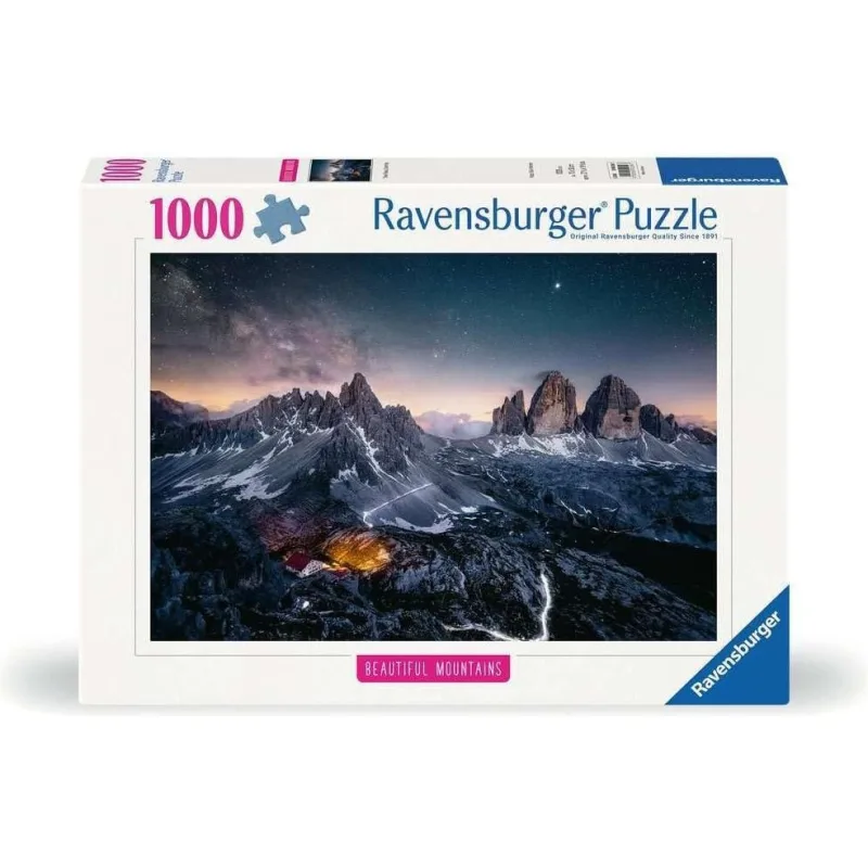 Puzzle Ravensburger 1000 dielikov Nádherné hory: Tre Cime di Lavaredo (Tri veže), Dolomity