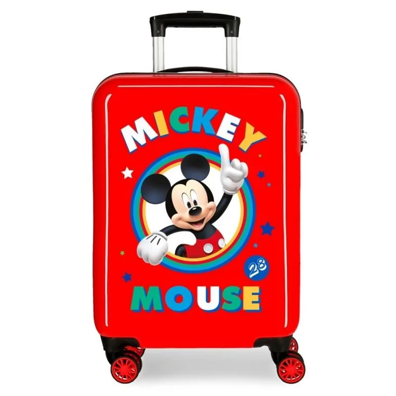 Cestovný kufor ABS Mickey Circle red