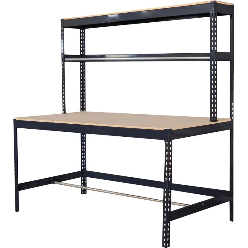 Stôl Racks PWB60, pracovný, do dielne, s policou, 183x183x90 cm, max 350 kg