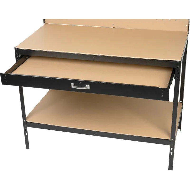 Stôl Racks DWB60, pracovný, do dielne, 1x zásuvka, 120x60x150 cm, max. 230 kg