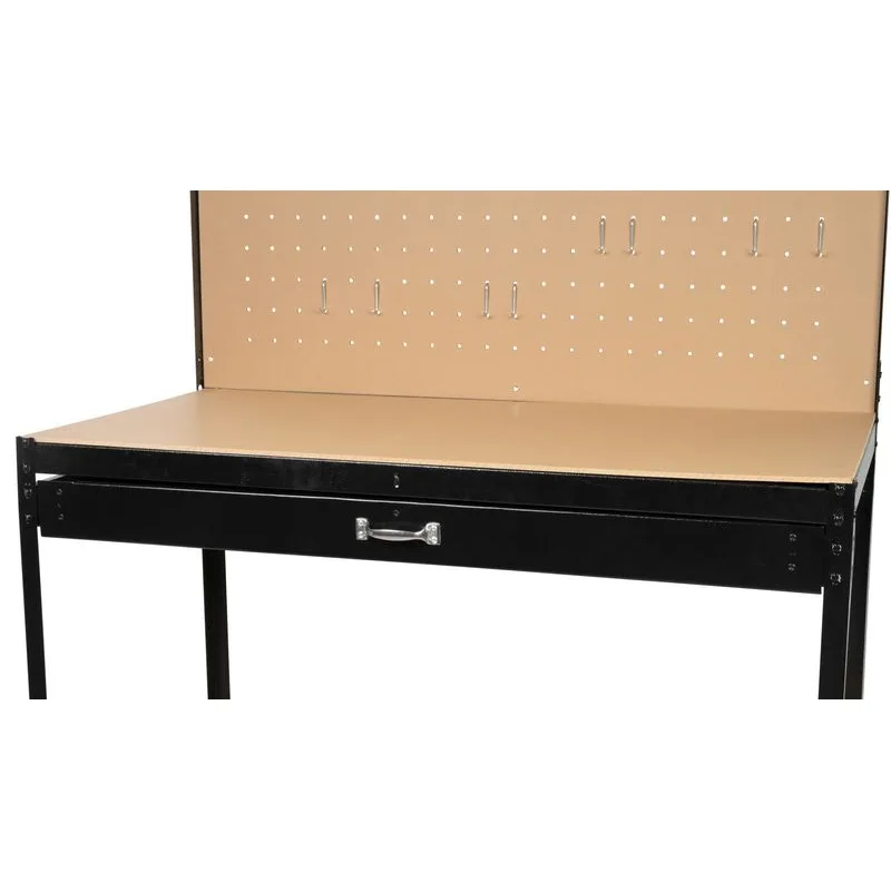 Stôl Racks DWB60, pracovný, do dielne, 1x zásuvka, 120x60x150 cm, max. 230 kg