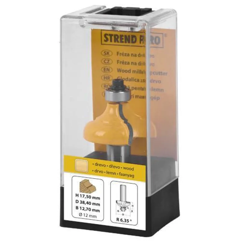 Fréza do dreva Strend Pro S12 mm, YC2404, frézka do hornej frézy, D38.40 H17.50 R6.35 B12.70