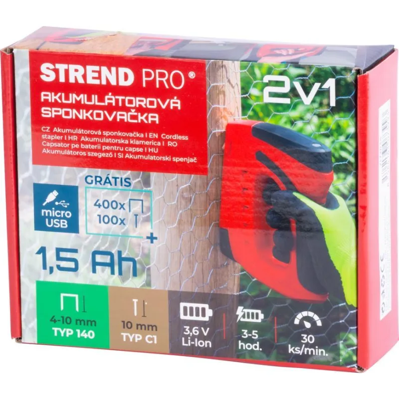 Sponkova?ka Strend Pro J-126, 3,6 V, Li-ion, spony 6-10 mm, klince 10 mm