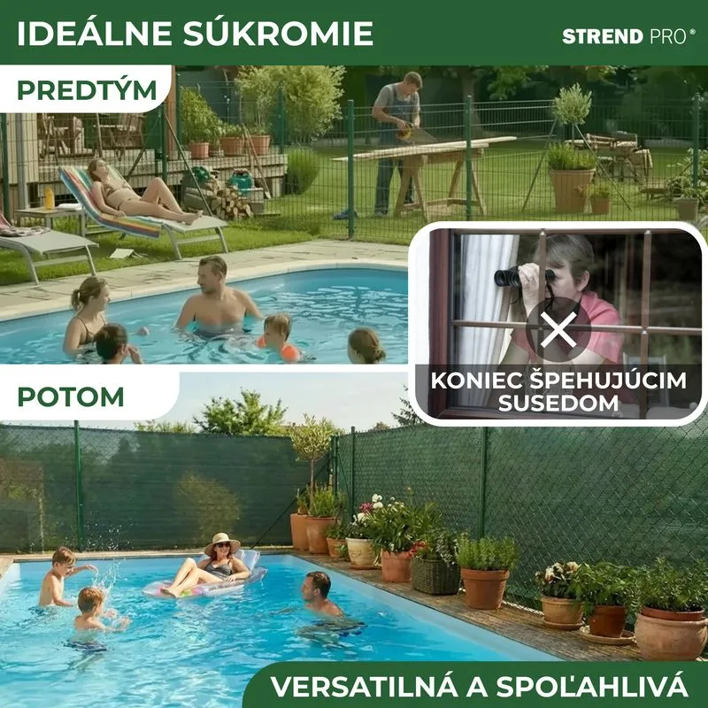 Sieť tieniaca PRIVAT 1,2x50 m, HDPE, UV, 230 g/m2, 95% zelená