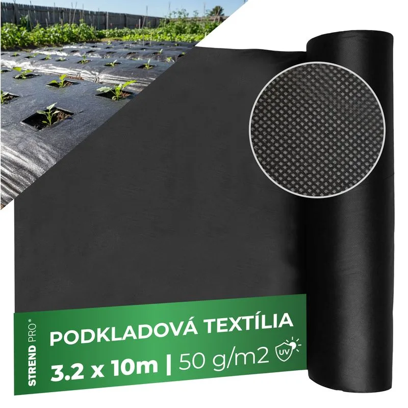 Textília Garden B1303 3,2x10 m, netkaná, 50 g/m, čierna